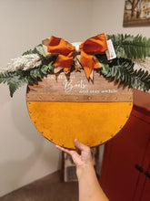 Load image into Gallery viewer, Kick Your Boots Off And Stay Awhile Door Hanger Sign