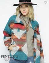 Load image into Gallery viewer, Aztec Button Down Crop Coat