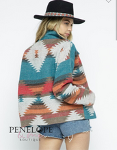 Load image into Gallery viewer, Aztec Button Down Crop Coat