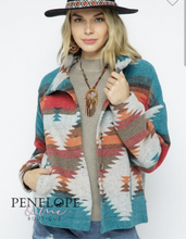 Load image into Gallery viewer, Aztec Button Down Crop Coat