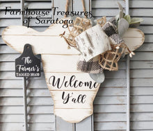 Load image into Gallery viewer, Welcome Y'all Farmhouse Distressed Cow Head