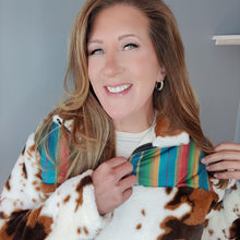 Load image into Gallery viewer, Cowhide & Serape Fleece