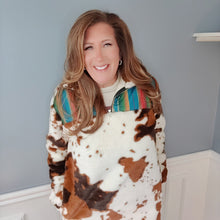 Load image into Gallery viewer, Cowhide & Serape Fleece