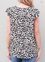 Load image into Gallery viewer, Leopard With Embroidery Flower Woven Top