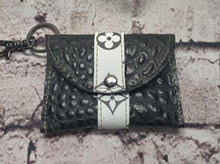 Load image into Gallery viewer, LV Upcycled and Genuine Leather Card Holder (Black Crocodile)
