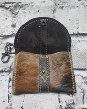 Load image into Gallery viewer, LV Upcycled and Genuine Leather Card Holder (Black and Brown Cowhide)