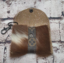 Load image into Gallery viewer, LV Upcycled and Genuine leather Card Holder (Brown and White Cowhide)