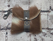 Load image into Gallery viewer, LV Upcycled and Genuine leather Card Holder (Brown and White Cowhide)