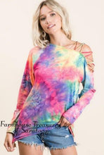 Load image into Gallery viewer, Tie Dye Cold Shoulder Top