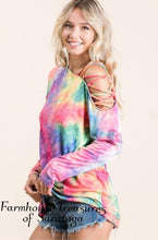 Load image into Gallery viewer, Tie Dye Cold Shoulder Top