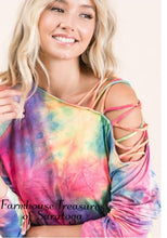 Load image into Gallery viewer, Tie Dye Cold Shoulder Top