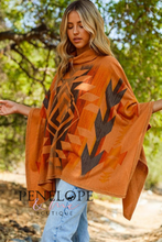 Load image into Gallery viewer, Aztec Turtleneck Poncho