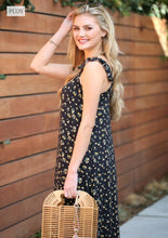Load image into Gallery viewer, Black Floral Maxi Dress