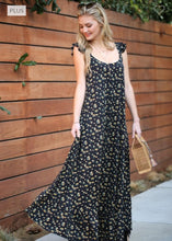 Load image into Gallery viewer, Black Floral Maxi Dress