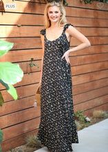 Load image into Gallery viewer, Black Floral Maxi Dress