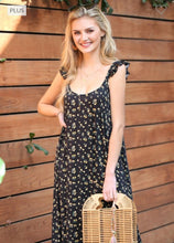 Load image into Gallery viewer, Black Floral Maxi Dress