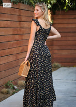 Load image into Gallery viewer, Black Floral Maxi Dress