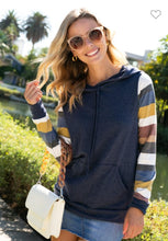 Load image into Gallery viewer, French Terry Multi Stripe Hoodie