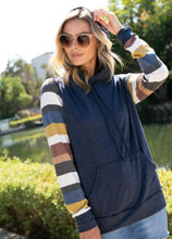 Load image into Gallery viewer, French Terry Multi Stripe Hoodie