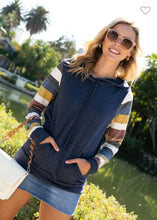Load image into Gallery viewer, French Terry Multi Stripe Hoodie