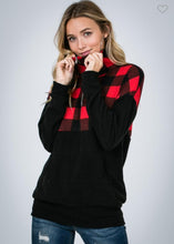 Load image into Gallery viewer, LONG SLEEVE HALF ZIP BUFFALO PLAID PULLOVER