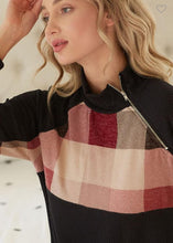 Load image into Gallery viewer, DOUBLE KNIT RIB PULL OVER WITH ZIP UP CLOSURE