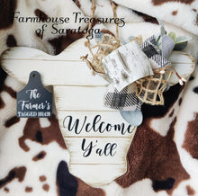 Load image into Gallery viewer, Welcome Y'all Farmhouse Distressed Cow Head