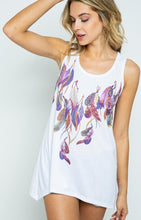Load image into Gallery viewer, Feather Sleeveless Top With Stones