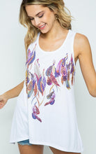 Load image into Gallery viewer, Feather Sleeveless Top With Stones