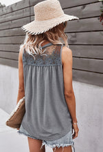 Load image into Gallery viewer, Crew Neck Lace Solid Loose Fit Top