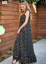 Load image into Gallery viewer, Black Floral Maxi Dress