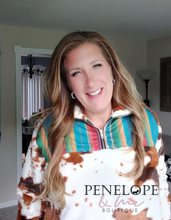 Load image into Gallery viewer, Cowhide & Serape Fleece