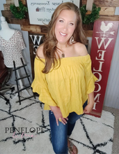 Load image into Gallery viewer, Front smocking sleeve trim detail off shoulder top