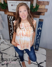 Load image into Gallery viewer, Tie Dye Shirring Short Sleeve Knit Top