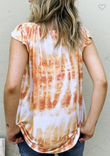 Load image into Gallery viewer, Tie Dye Shirring Short Sleeve Knit Top