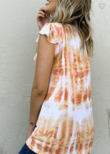 Load image into Gallery viewer, Tie Dye Shirring Short Sleeve Knit Top