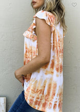 Load image into Gallery viewer, Tie Dye Shirring Short Sleeve Knit Top