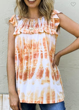 Load image into Gallery viewer, Tie Dye Shirring Short Sleeve Knit Top