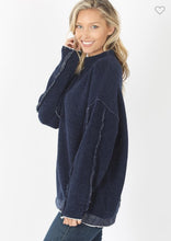 Load image into Gallery viewer, OVERSIZED MOCK NECK SWEATER (Blue)