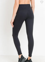 Load image into Gallery viewer, Highwaist Shredded Knee Laser-Cut Leggings