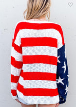 Load image into Gallery viewer, American Flag Long Sleeve Knit Top