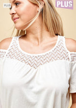 Load image into Gallery viewer, Cold Shoulder Embellished Lace Blouse