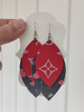 Load image into Gallery viewer, LV Leather Heart Earrings
