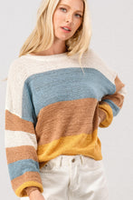 Load image into Gallery viewer, Multi Color Block Stripe Knit Top
