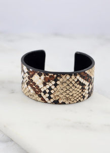 DYNASTY SNAKE PRINT CUFF BRACELET