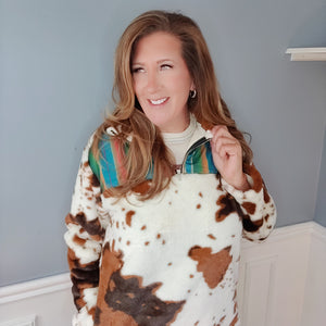 Cowhide & Serape Fleece