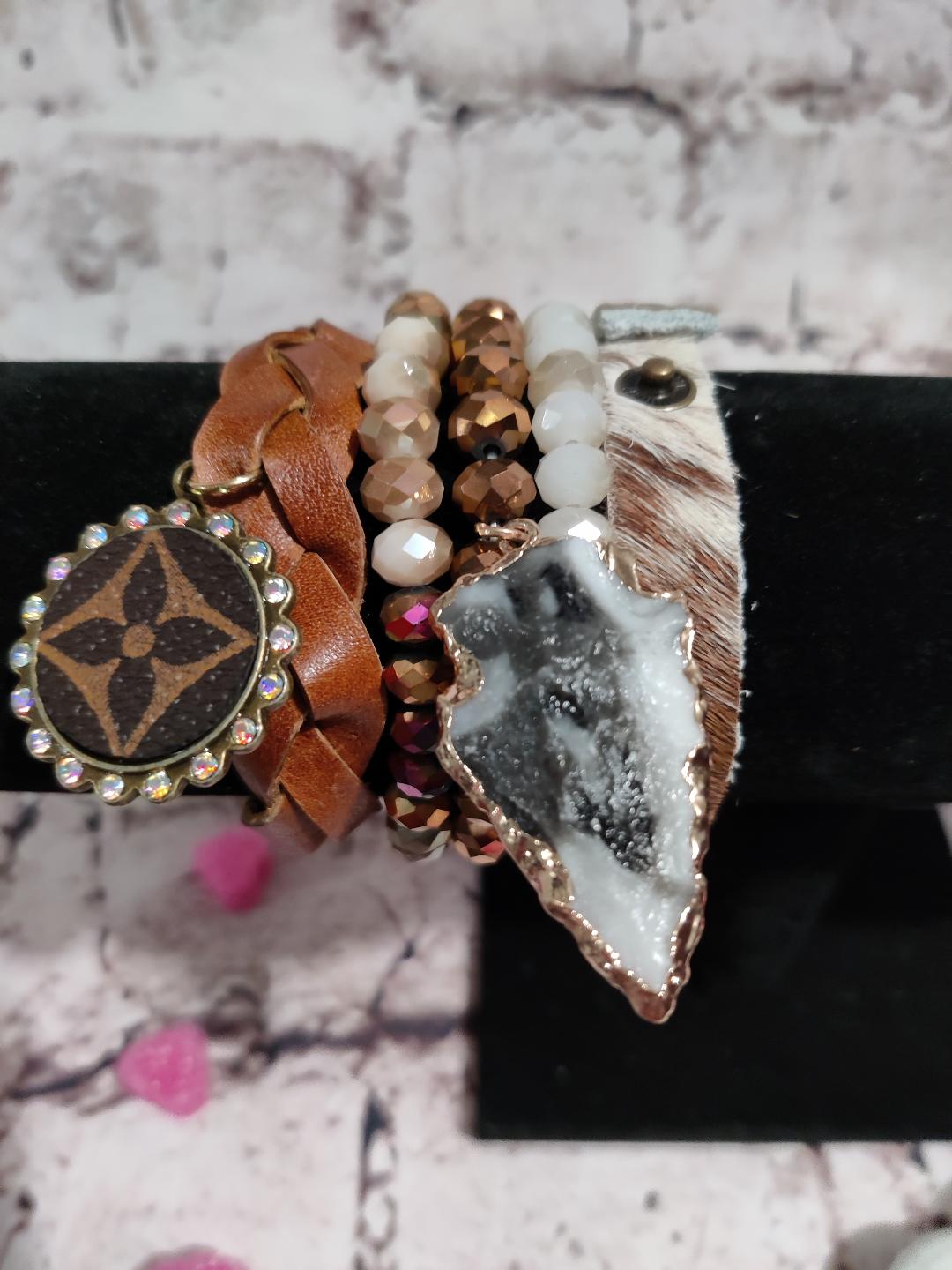 Lv Leather and Beaded Stackable Bracelets – Farmhouse Treasures of Saratoga  LLC and Penelope & Me Boutique