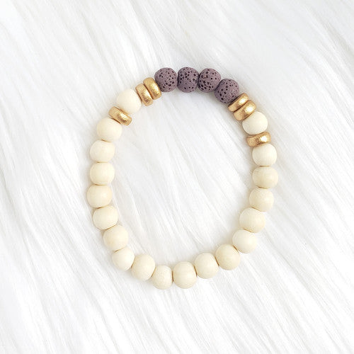 PURPLE LAVE STONE BRACELET