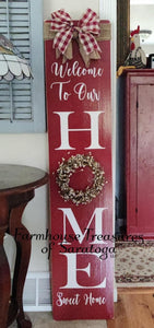 Farmhouse Distressed 'Welcome To Our Home Sweet Home" Sign