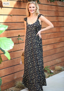 Black Floral Maxi Dress